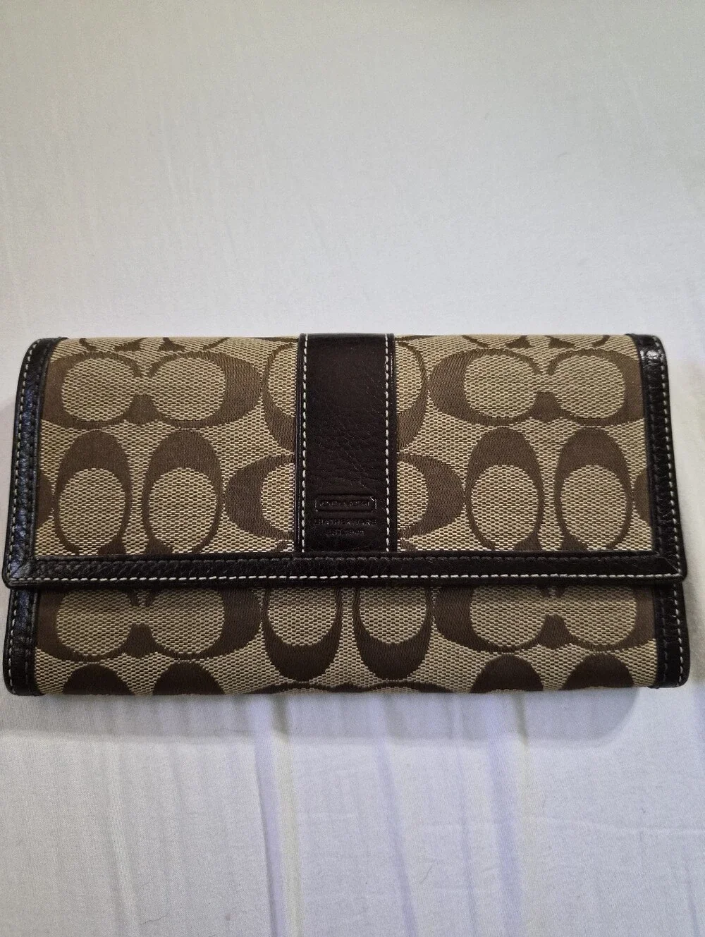 Coach Brown Signature Canvas Continental Wallet